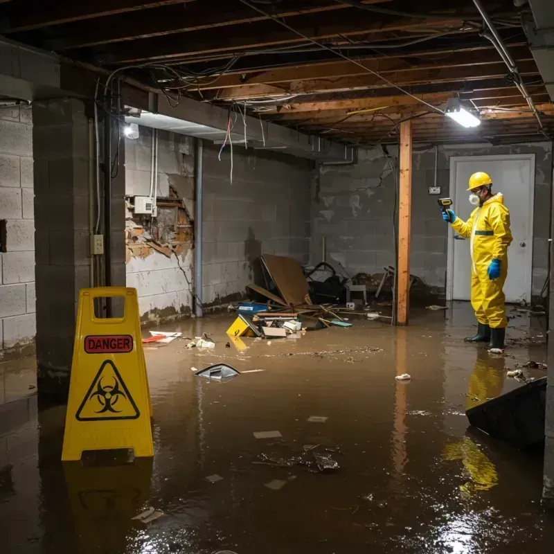 Flooded Basement Electrical Hazard in Grant County, OR Property